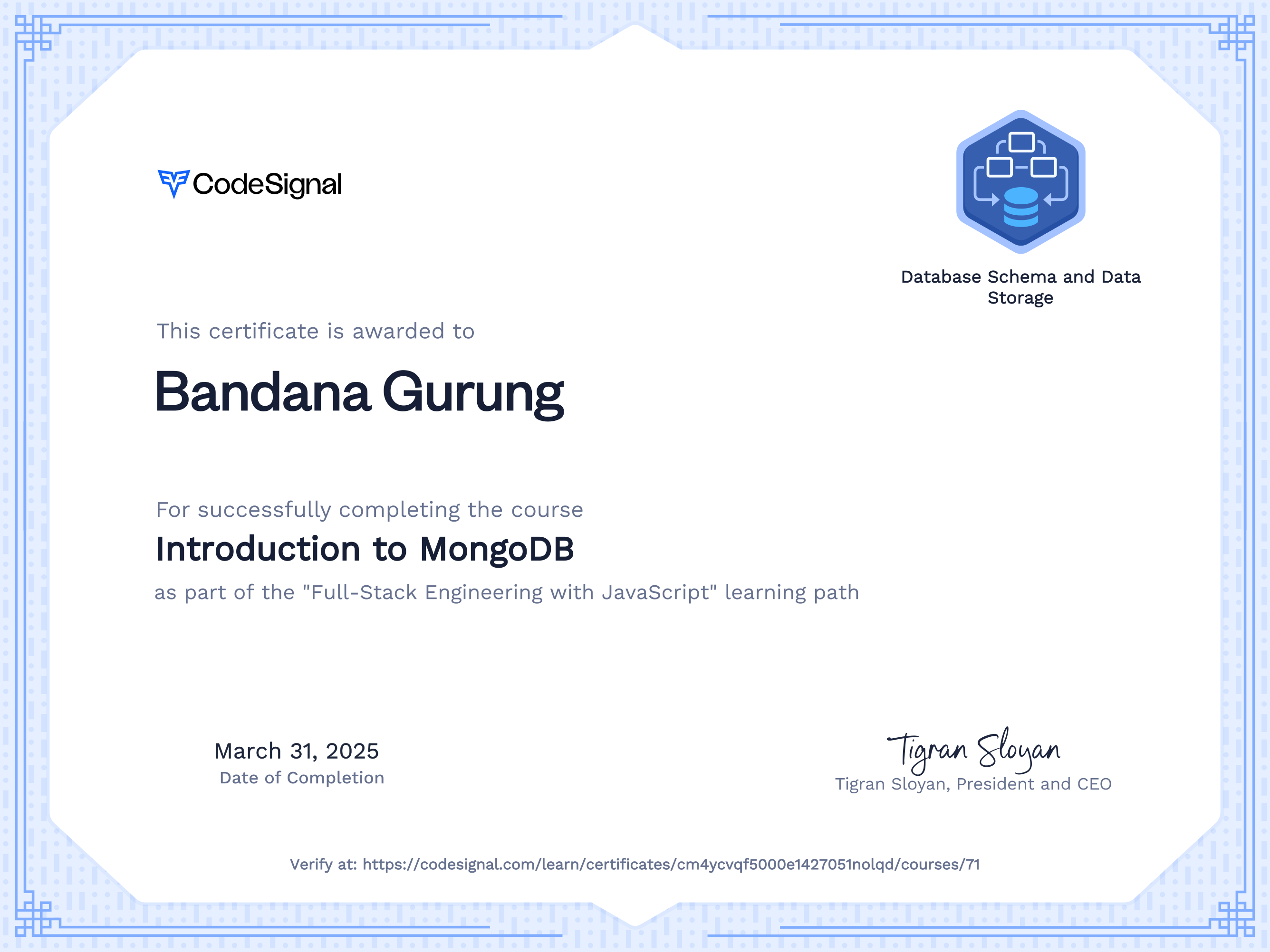 mongodb Certificate